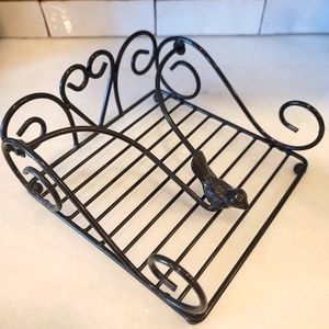 Bird napkin holder black